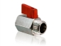 Preview: Mini Kugelhahn 3/8" AG x 3/8" IG Messing vernickelt bis 15 bar
