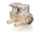Preview: Kunststoffmagnetventil 3/4"AG x 13.5mm Schlauchtülle 2-fach 180° 24 Volt AC/DC