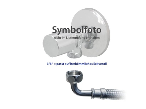Flexibler Verbindungsschlauch 23 cm 3/8 IG gerade drehbar x 1/4 IG Winkel