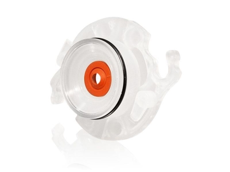 Mixerflansch transparent mit roter Dichtung