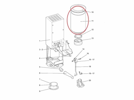 Kaffeebehälter Pulverkaffee Evoca N&W Wittenborg FB5100 FB55 FB50