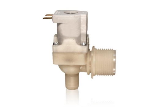 Kunststoffmagnetventil 3/4"AG x 13,5 mm Schlauchtülle 1-fach 90° 230 Volt