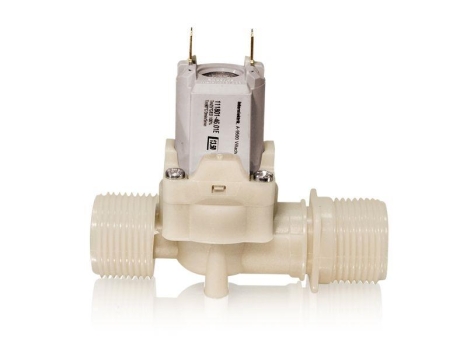 Kunststoffmagnetventil 3/4" x 3/4" 1-fach 180° 220 Volt Spulen-Typ 180°