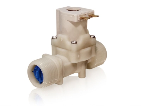 Kunststoffmagnetventil 3/4" x 3/4" 1 fach 180° 24 Volt AC / DC