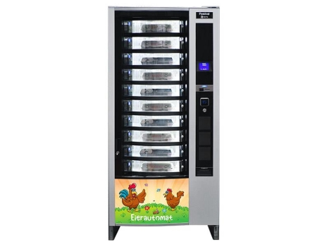 Backlightfolie "Eierautomat Hühner", oranger Hintergrund