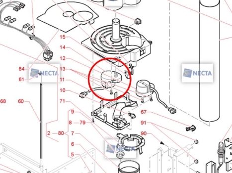 Evoca Getriebemotor für Bechermagazin