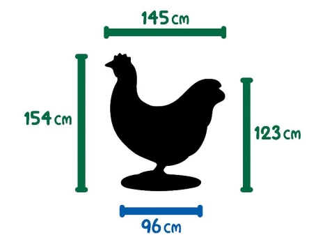 Huhn XXL, (braun-matt), 154x145x70 cm für den Außenbereich
