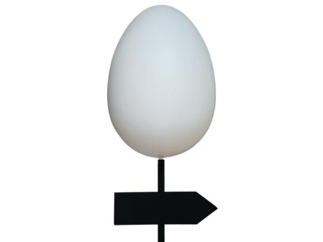 XL Deko Ei (weiß-matt) mit Werbepfeil für den Außenbereich