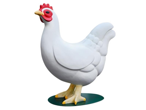 XXL Deko Huhn Weiß für den Außenbereich - Wetterfest