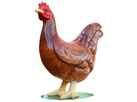 Huhn XXL, (braun-hochglanz), 154x145x70 cm für den Außenbereich