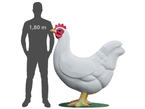 Huhn XXL, (weiß-hochglanz), 154x145x70 cm für den Außenbereich