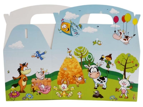 Hofbox "leer", mit Tragegriff im Bauernhof-Design, 25 Stk.