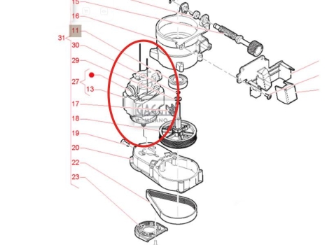 Evoca Motor für Riemenmühle linkslaufend