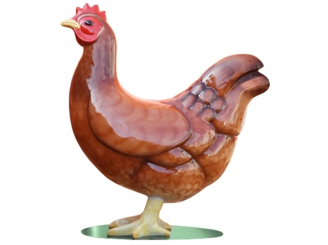 Huhn XXL, (braun-hochglanz), 154x145x70 cm für den Außenbereich