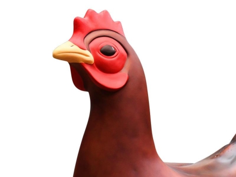 Huhn XXL, (braun-matt), 154x145x70 cm für den Außenbereich