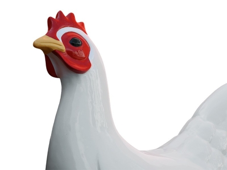 Huhn XXL, (weiß-hochglanz), 154x145x70 cm für den Außenbereich