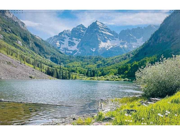 Backlightfolie "Tal mit See"