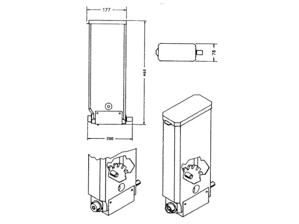 Produktbehälter 460 mm mit Rad