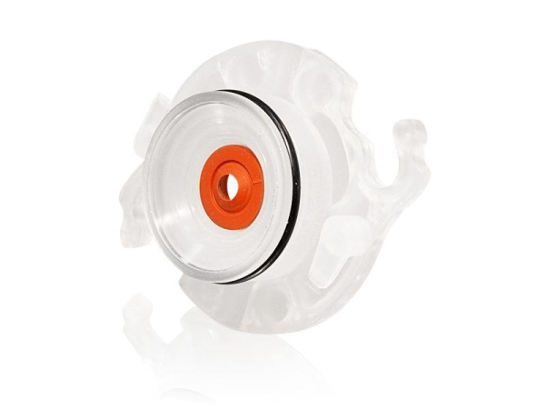 Mixerflansch transparent mit roter Dichtung