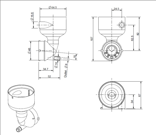 Mixerschale passend für Melitta, Animo, Veromatic, WMF1500