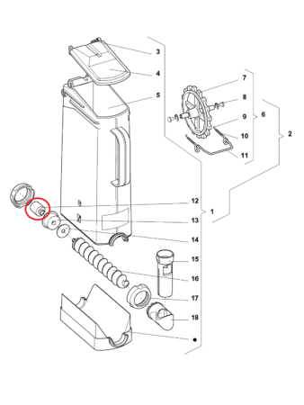 Kupplung zur Produktschnecke  Evoca Necta N&W Wittenborg  Serie 2800 5100 1850 800