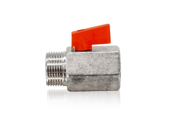 Mini Kugelhahn 3/4" AG x 3/4" IG Ms-vernickelt bis 15 bar