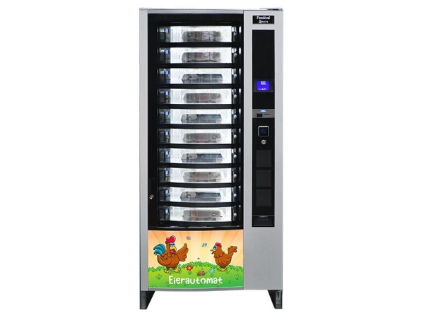 Backlightfolie "Eierautomat Hühner", oranger Hintergrund