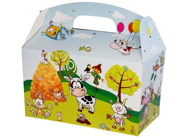 Hofbox "leer", mit Tragegriff im Bauernhof-Design, 25 Stk.