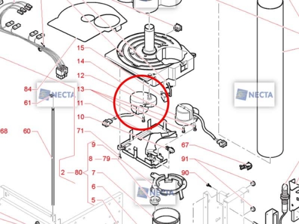 Evoca Getriebemotor für Bechermagazin