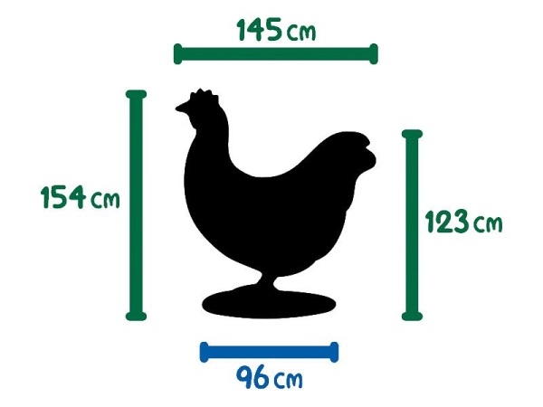 Huhn XXL, (braun-matt), 154x145x70 cm für den Außenbereich
