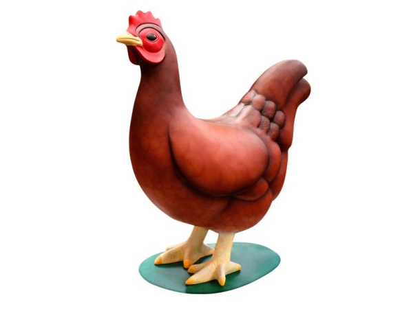 Huhn XXL, (braun-matt), 154x145x70 cm für den Außenbereich