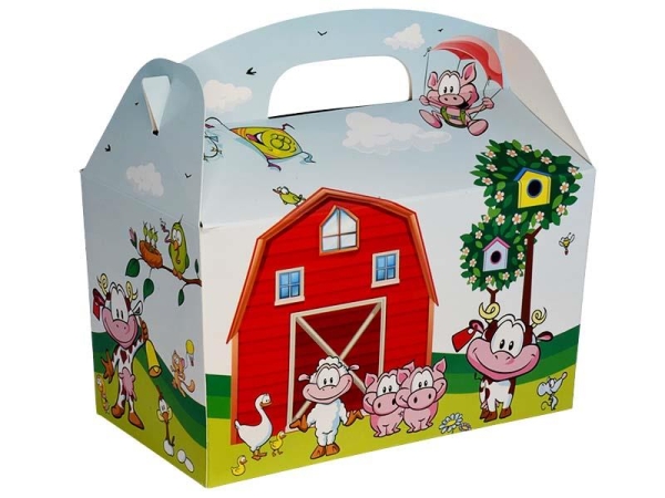 Hofbox "leer", mit Tragegriff im Bauernhof-Design, 25 Stk.