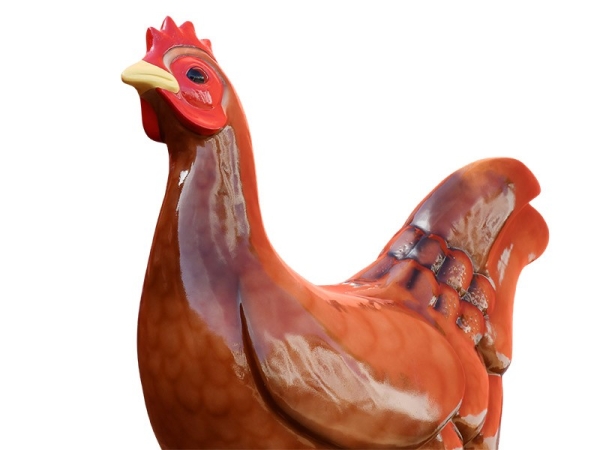 Huhn XXL, (braun-hochglanz), 154x145x70 cm für den Außenbereich
