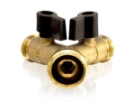 Y Verteilerstück mit 2 Kugelhähnen 3/4" IG x 3/4" AG (2Stück)