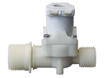 Kunststoffmagnetventil 3/4" x 1/2" 1-fach 180°  24 Volt AC/DC