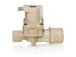 Kunststoffmagnetventil 3/4" x 1/2" 1-fach 180°  24 Volt AC/DC